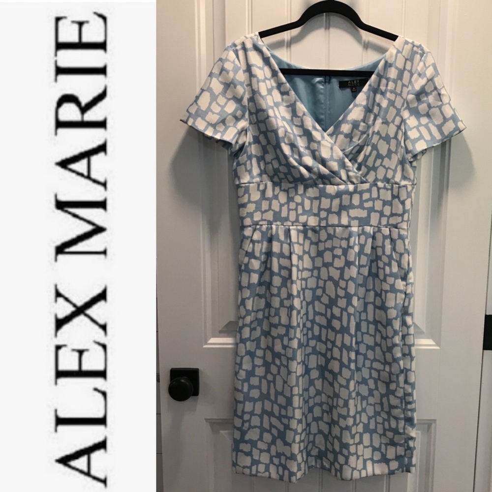 Alex Marie Pale Blue & White Dress. Size 6.